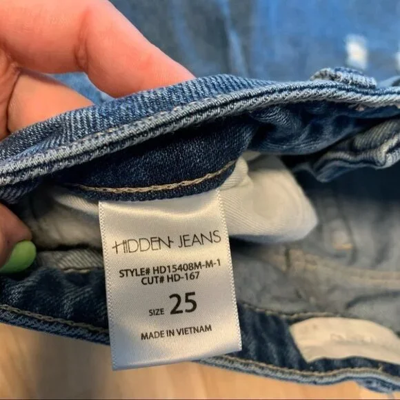 Hidden Jeans Two Tone Distressed Raw Hem Jeans Size 25 - Picture 8 of 14